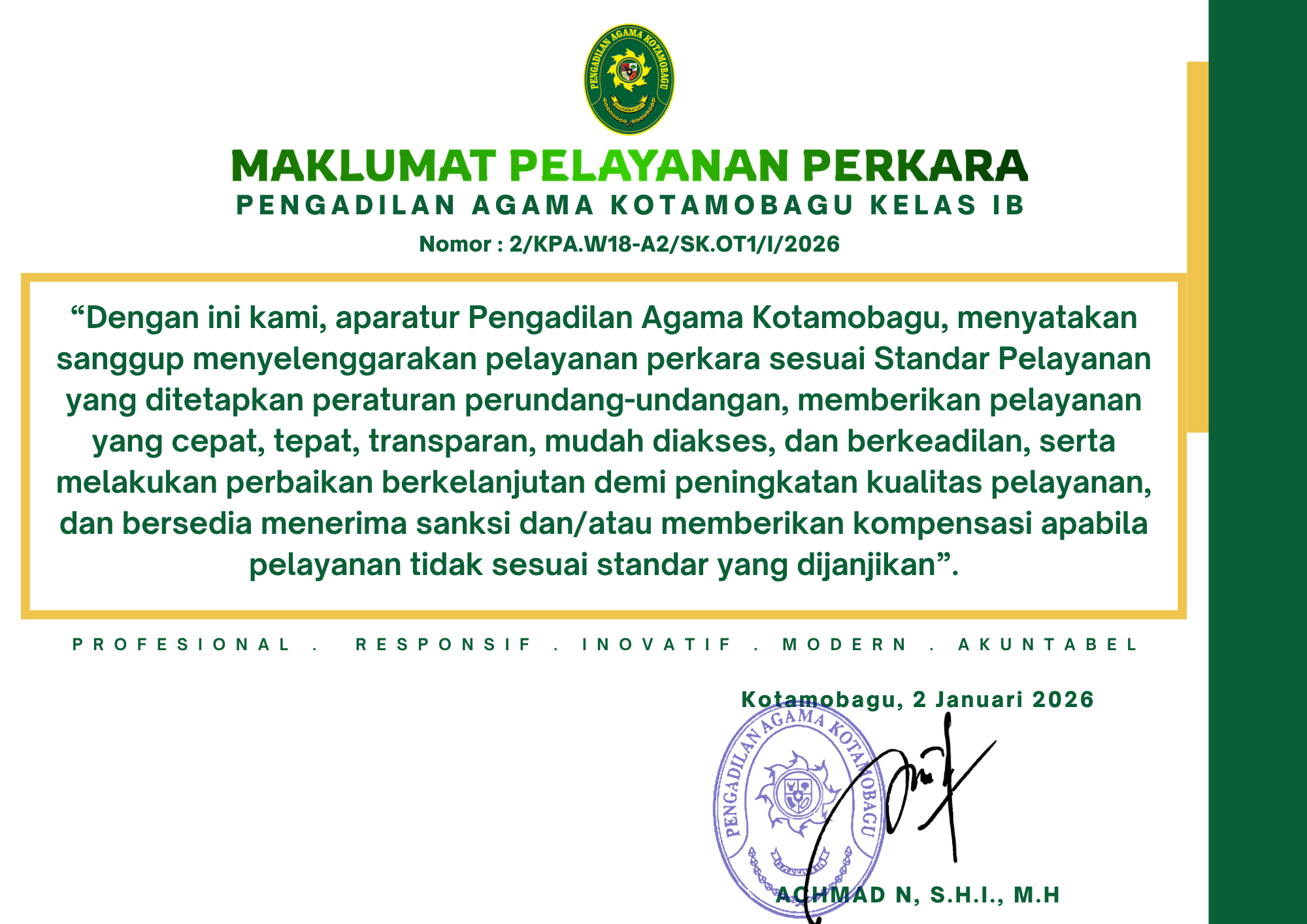 maklumat pelayanan dan informasi 2026